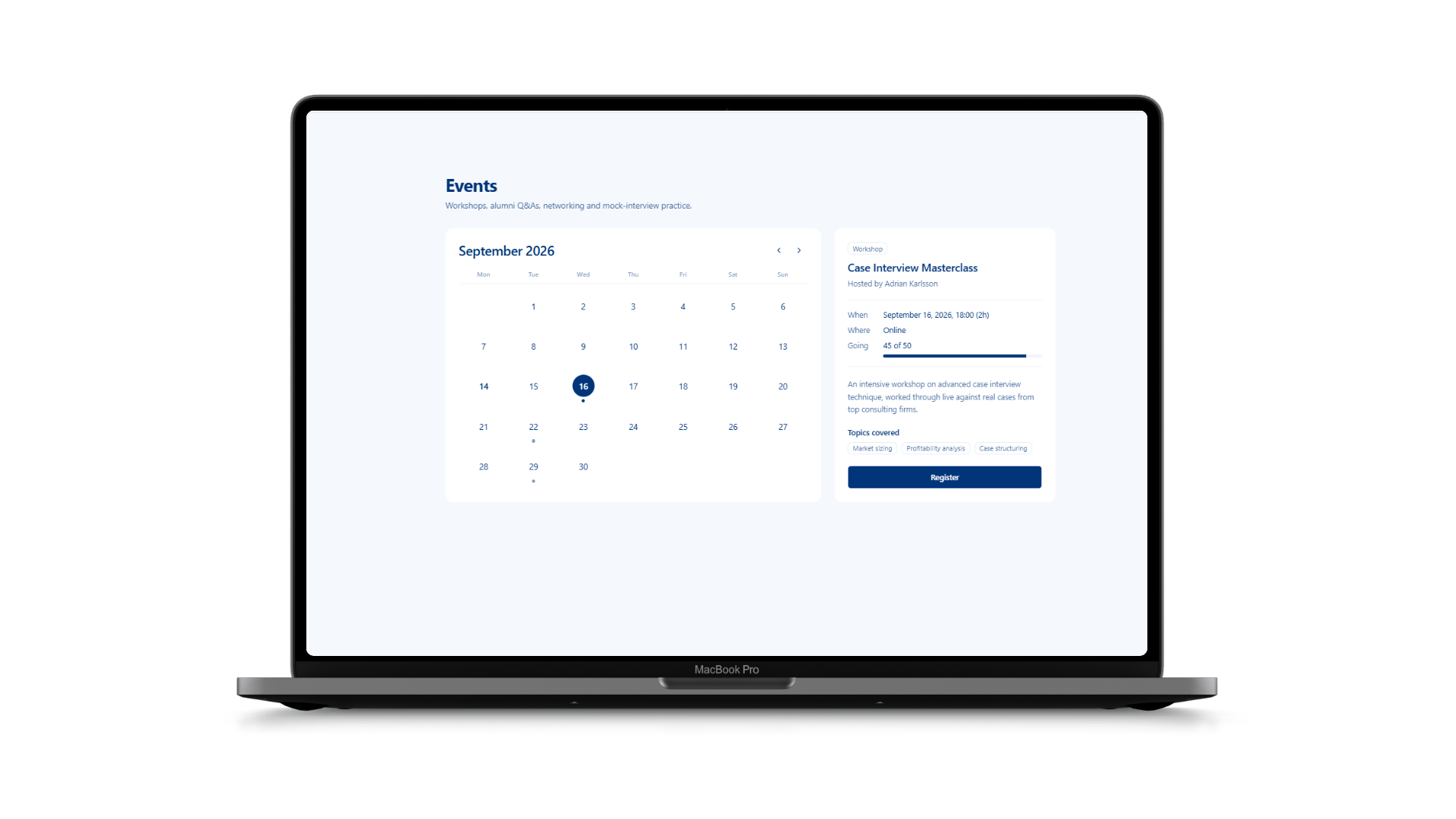 Caize events calendar
