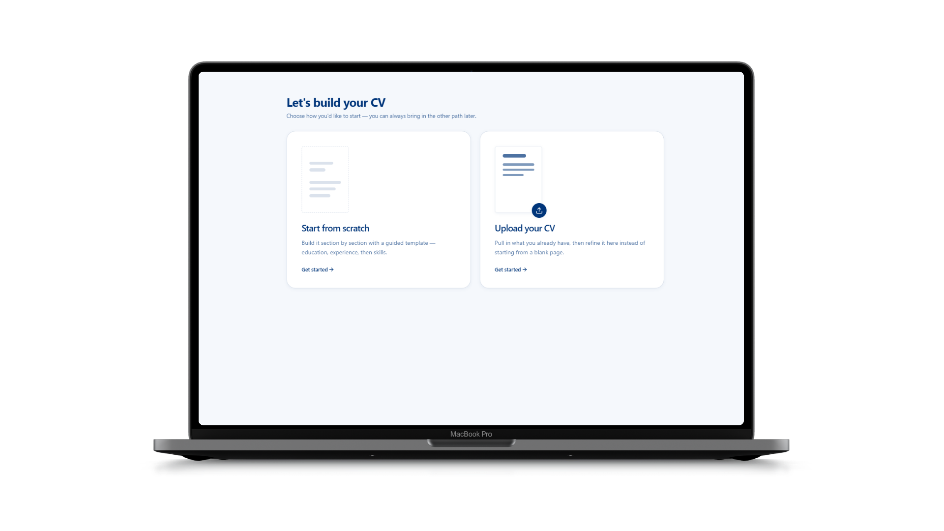 Caize CV and cover letter workspace